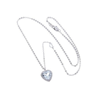 Collana Minou oro bianco e diamante acquamarina [5d0093ad]