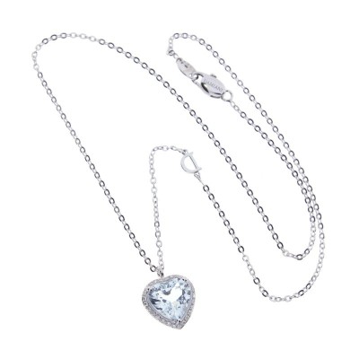Collana Minou oro bianco e diamante acquamarina [8426d0a0]