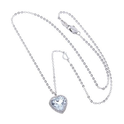 Collana Minou oro bianco e diamante acquamarina [8426d0a0]