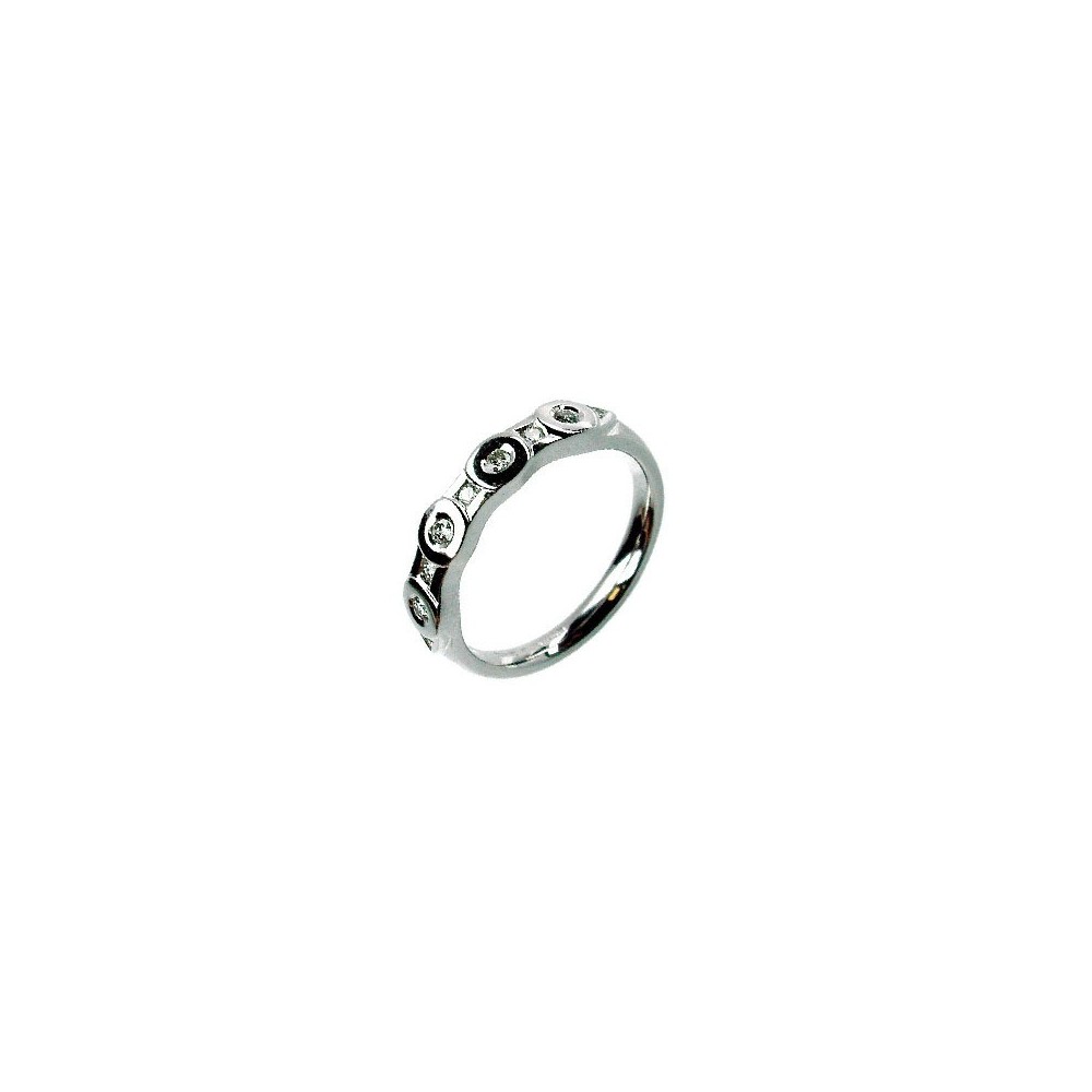 Anello Medieval oro bianco e diamanti [03fbf7aa]