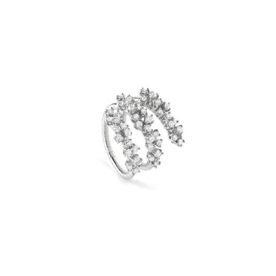 Anello Mimosa oro bianco e diamanti [8e987973]