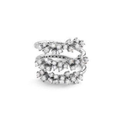 Anello Mimosa oro bianco e diamanti [57be3a7e]