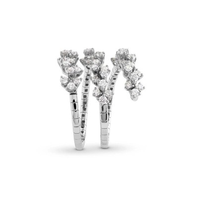 Anello Mimosa oro bianco e diamanti [e5f3bc64]