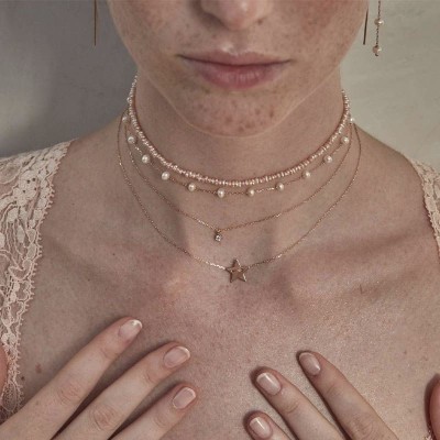 Girocollo 18kt Stella Passante [481f6fe5]