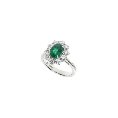 Anello Gemme oro bianco diamanti e smeraldo [3e9f770b]