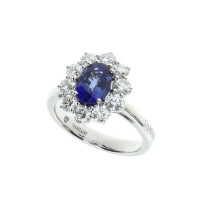 Anello Gemme oro bianco diamanti e zaffiro [13fbbbe0]