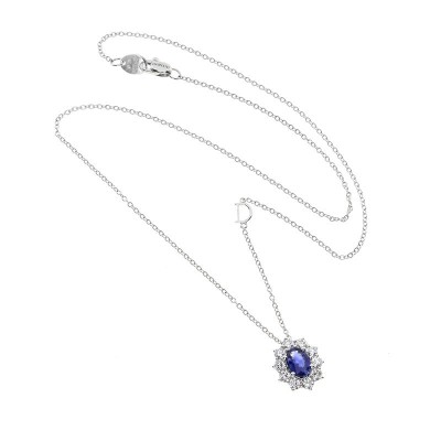 Collana Gemme oro bianco diamanti e zaffiro [492ac4a8]
