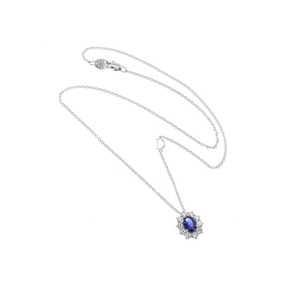 Collana Gemme oro bianco diamanti e zaffiro [492ac4a8]