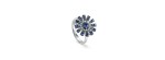 Anello Margherita oro bianco diamanti e zaffiri [2f5de0ca]