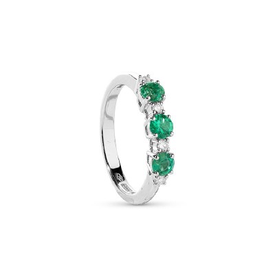 Veretta Classico oro bianco diamanti e smaraldi [7b62877c]