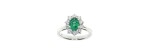 Anello Gemme oro bianco diamanti e smeraldo [0fe2366c]