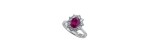 Anello Gemme oro bianco diamanti e rubino [5111ff02]