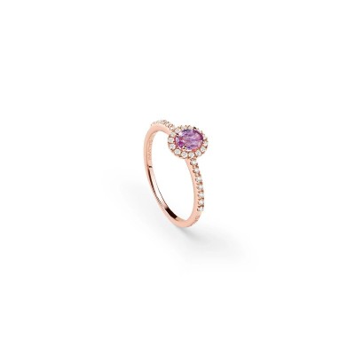 Anello Dora oro rosa diamanti e zaffiri rosa [5a3df8e3]