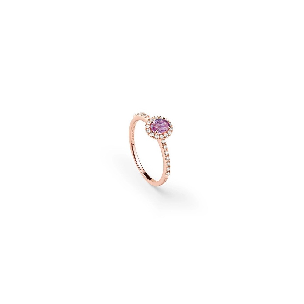 Anello Dora oro rosa diamanti e zaffiri rosa [5a3df8e3]