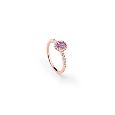 Anello Dora oro rosa diamanti e zaffiri rosa [5a3df8e3]