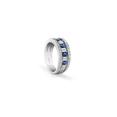 Anello Belle Époque oro bianco diamanti e zaffiri [06d6bf24]