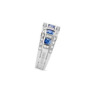 Anello Belle Époque oro bianco diamanti e zaffiri [68ed3d2d]
