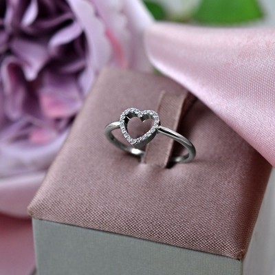 Anello I Segni Cuore oro bianco e diamanti [4caf34af]