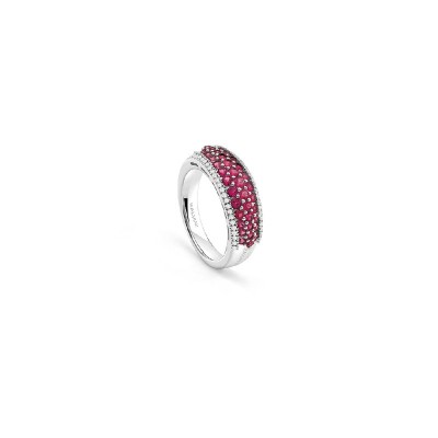 Anello Classico oro bianco diamante e rubino [60e6beed]