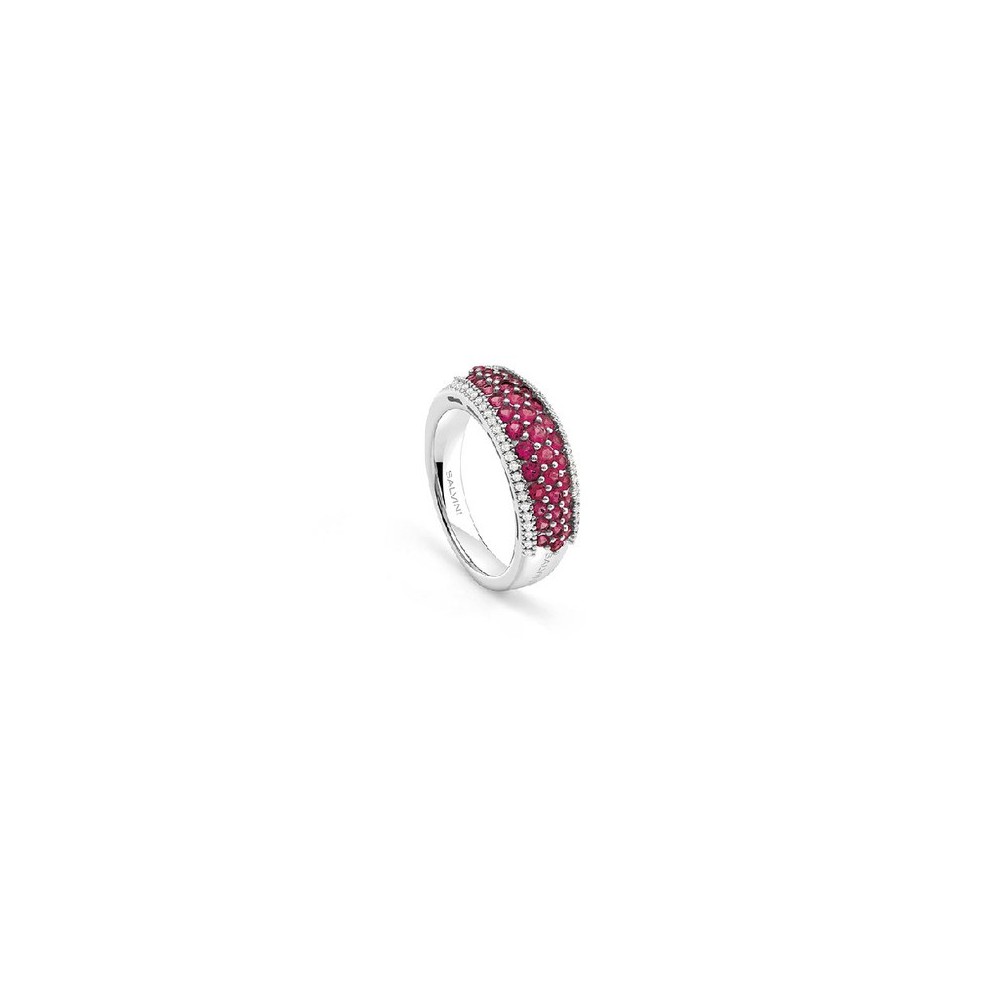 Anello Classico oro bianco diamante e rubino [60e6beed]