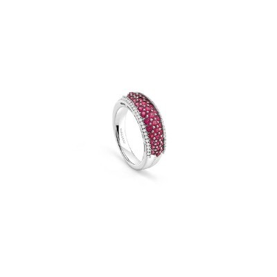 Anello Classico oro bianco diamante e rubino [60e6beed]