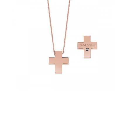 Collierino I Segni Croce oro rosa e diamante [44386996]