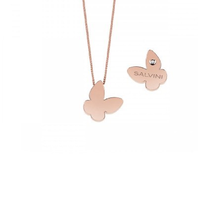 Collierino I Segni Farfalla oro rosa e diamante [4a61d895]