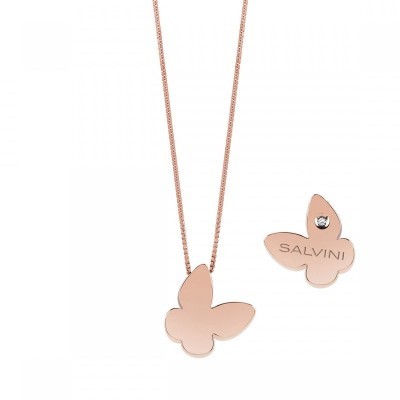 Collierino I Segni Farfalla oro rosa e diamante [4a61d895]