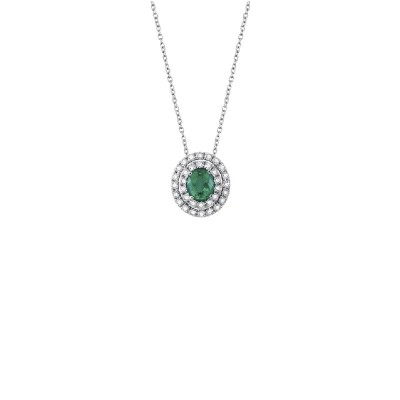 Collierino Dora oro bianco diamanti e smeraldo [5ce1b1cf]