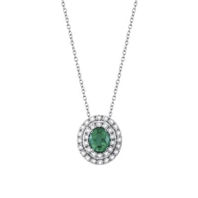 Collierino Dora oro bianco diamanti e smeraldo [85c7f2c2]