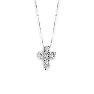 Collierino Croce Altea oro bianco con diamanti [e943a8f4]