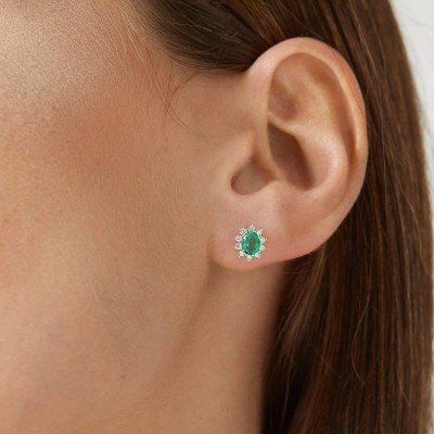 Orecchini Eternal oro bianco smeraldi e diamanti [886f2171]