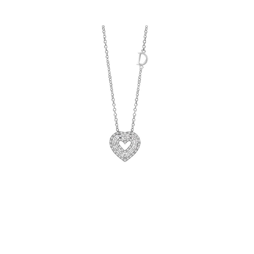 Collierino Belle Époque Cuore oro bianco diamanti [8615e778]