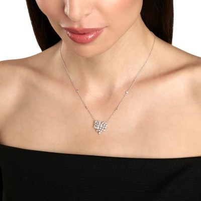 Collana Mimosa oro bianco con diamanti [c8783dab]