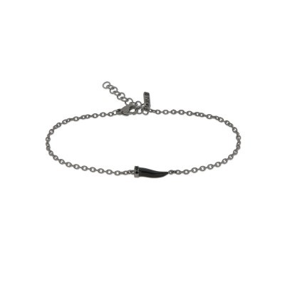Bracciale con cornetto nero e diamanti black [e73ac274]
