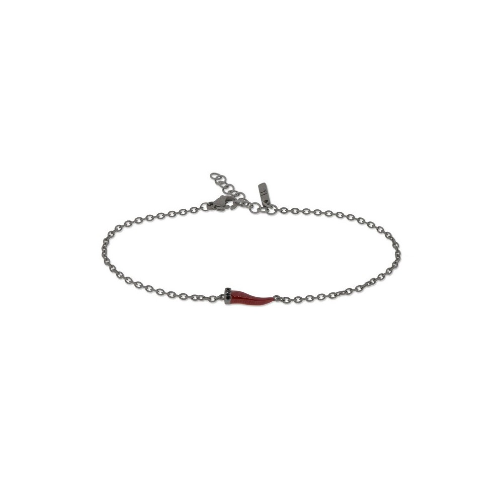 Bracciale con cornetto bordeaux e diamanti black [efd9d25c]