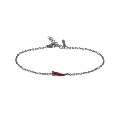 Bracciale con cornetto bordeaux e diamanti black [efd9d25c]