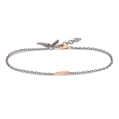 Bracciale in titanio cornetto e moschettone oro [20f19064]