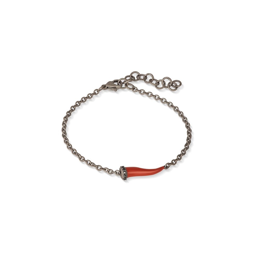 Bracciale titanio charms cornetto rosso [c342a56d]
