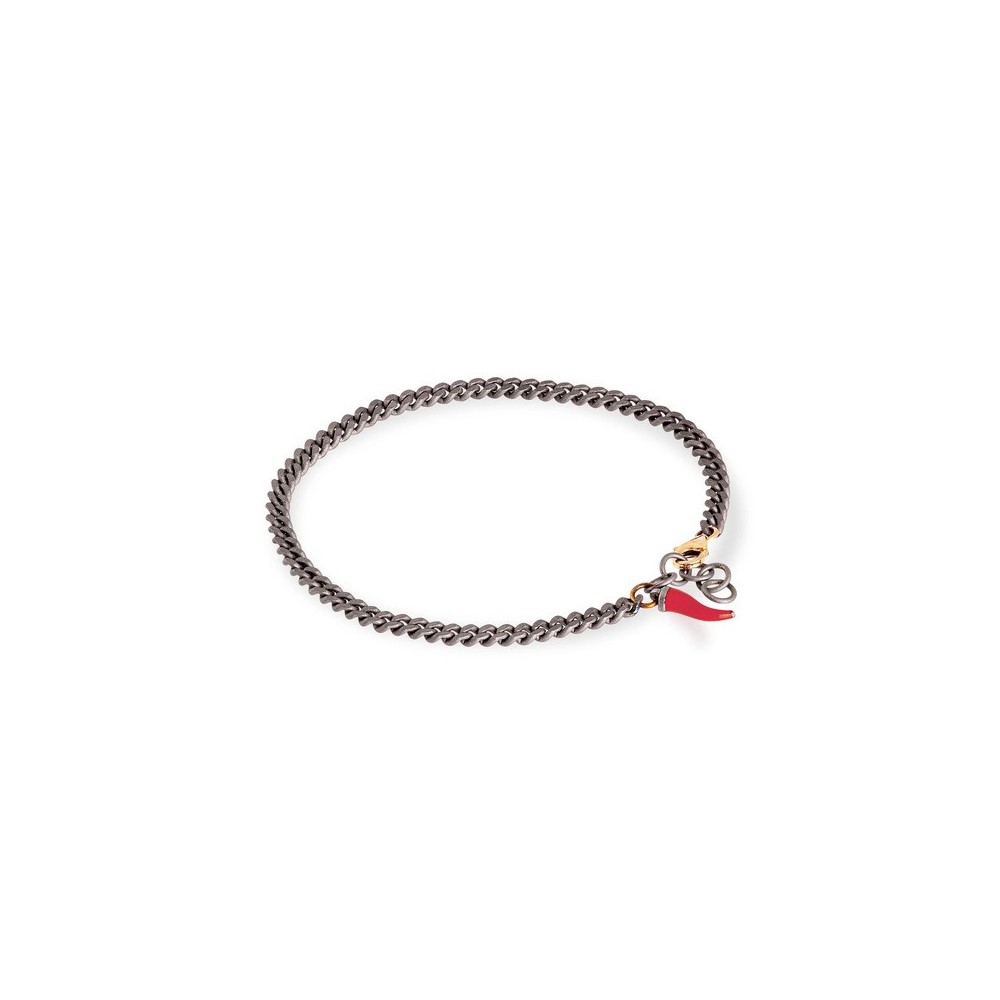 Bracciale in titanio Groumette fine e oro rosa [03a0b259]