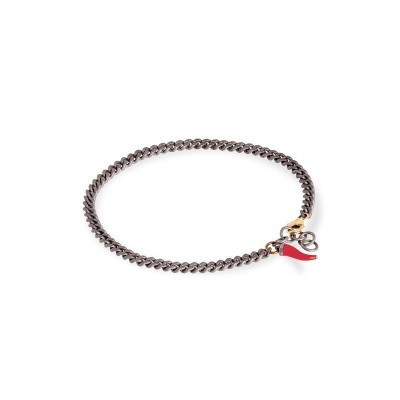 Bracciale in titanio Groumette fine e oro rosa [03a0b259]