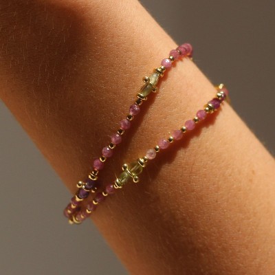 Bracciale Tormalina rosa e pietre [3206541b]