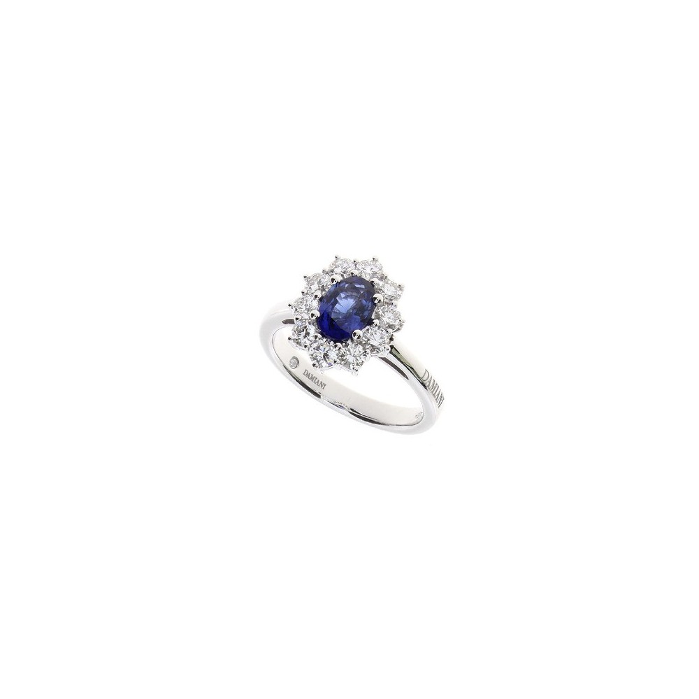 Anello Gemme oro bianco diamanti e zaffiro [4ff33b8d]