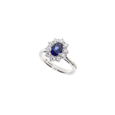 Anello Gemme oro bianco diamanti e zaffiro [4ff33b8d]