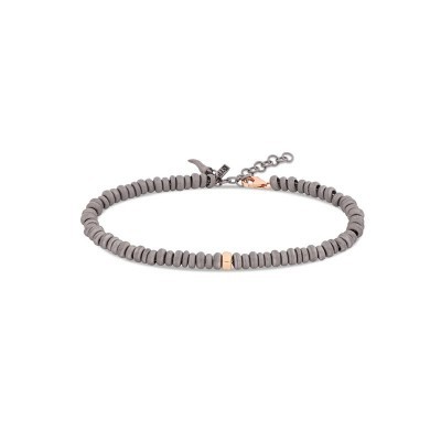 Bracciale anellini in titanio e oro rosso [63b74c46]