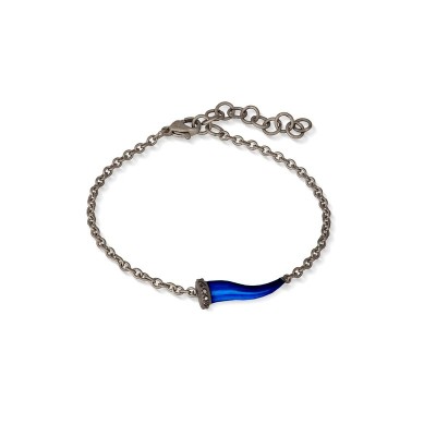 Bracciale titanio charms cornetto blu [6d59db00]