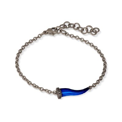 Bracciale titanio charms cornetto blu [b47f980d]