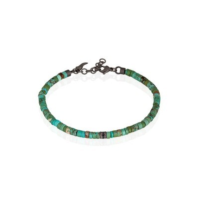 Bracciale in titanio howlite turchese e diamanti [de7ee036]