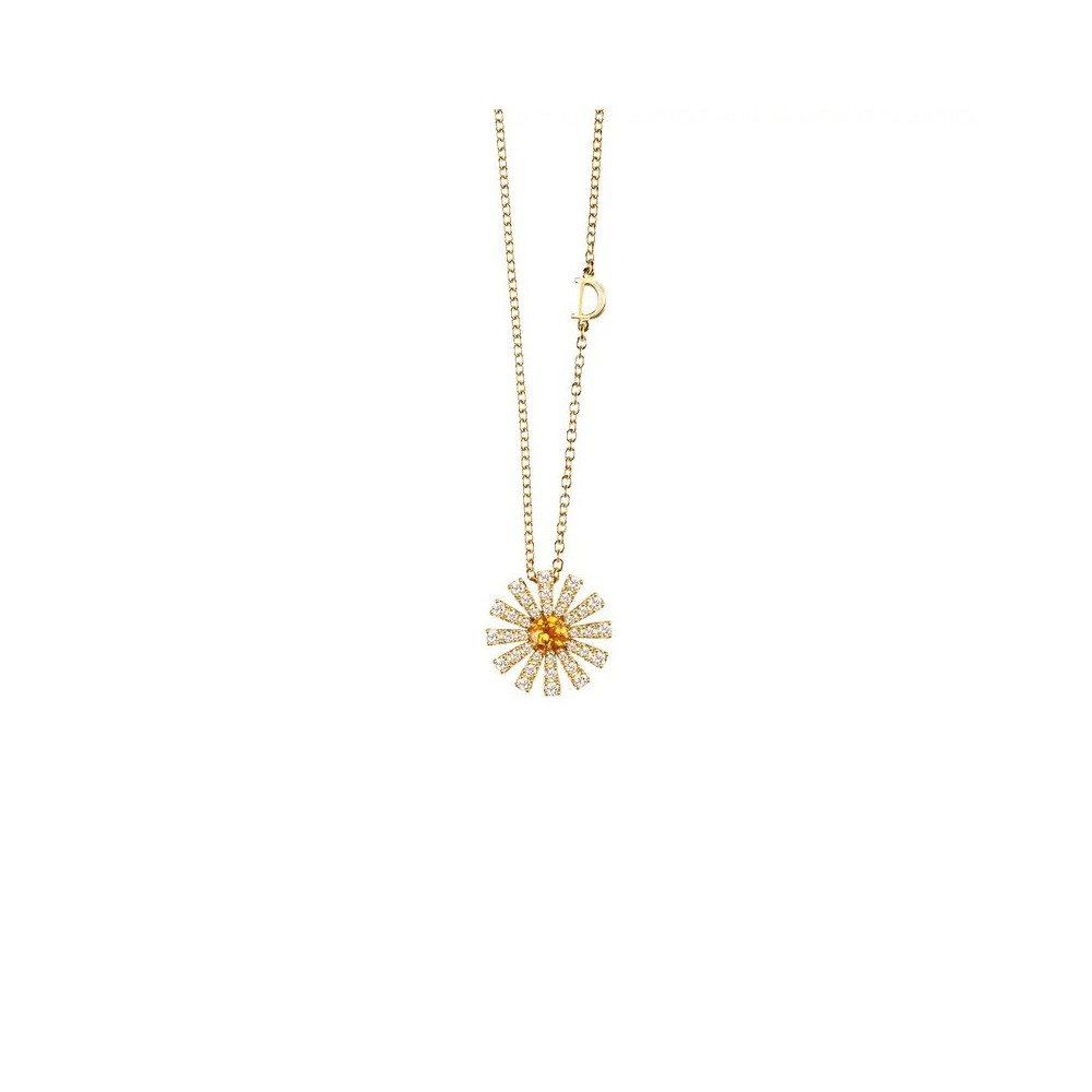 Collana Margherita oro giallo quarzo e diamanti [9f4ff98f]