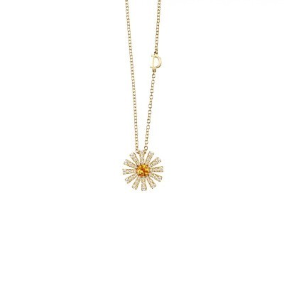 Collana Margherita oro giallo quarzo e diamanti [9f4ff98f]